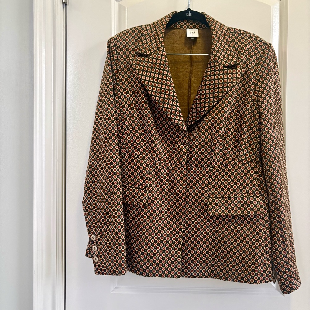 CAbi 💫 NWOT Fall 2024 Dandy Blazer, Pattern Brown Jacket, Size M, #4677